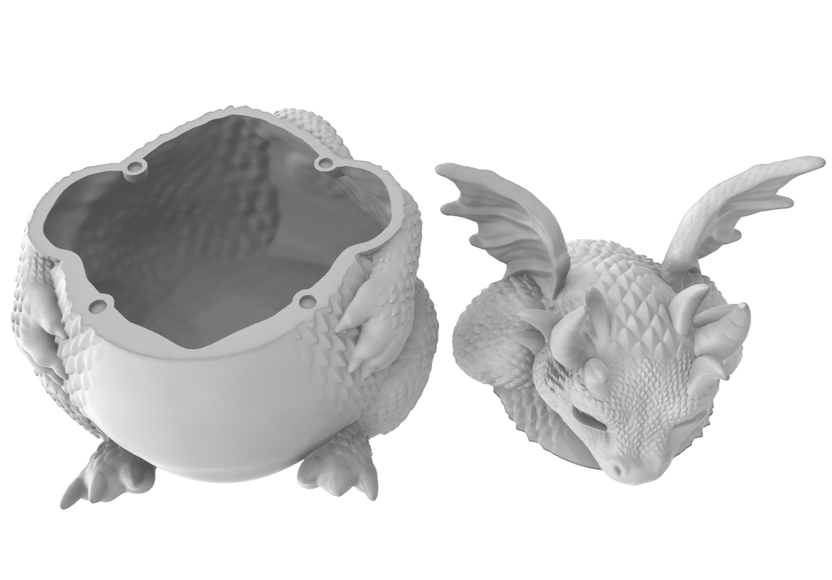 Stuffed Dragon Container