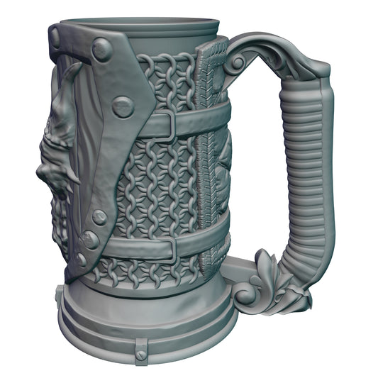 Fighter Gaming Mug with Twist-Off Cover: Dual-Purpose Dice and Beverage Can Holder