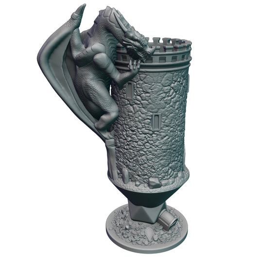 Game Master Gaming Mug with Twist-Off Cover: Dual-Purpose Dice and Beverage Can Holder