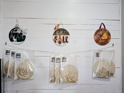 Merry Christmas Deer Wood Craft DIY Door Sign