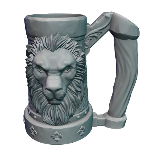Lion's Brew Gaming Mug with Twist-Off Cover: Dual-Purpose Dice and Beverage Can Holder