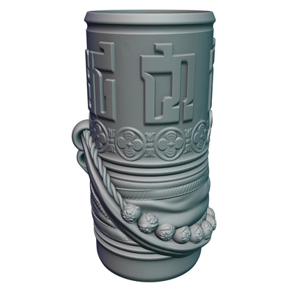Monk Gaming Mug with Twist-Off Cover: Dual-Purpose Dice and Beverage Can Holder