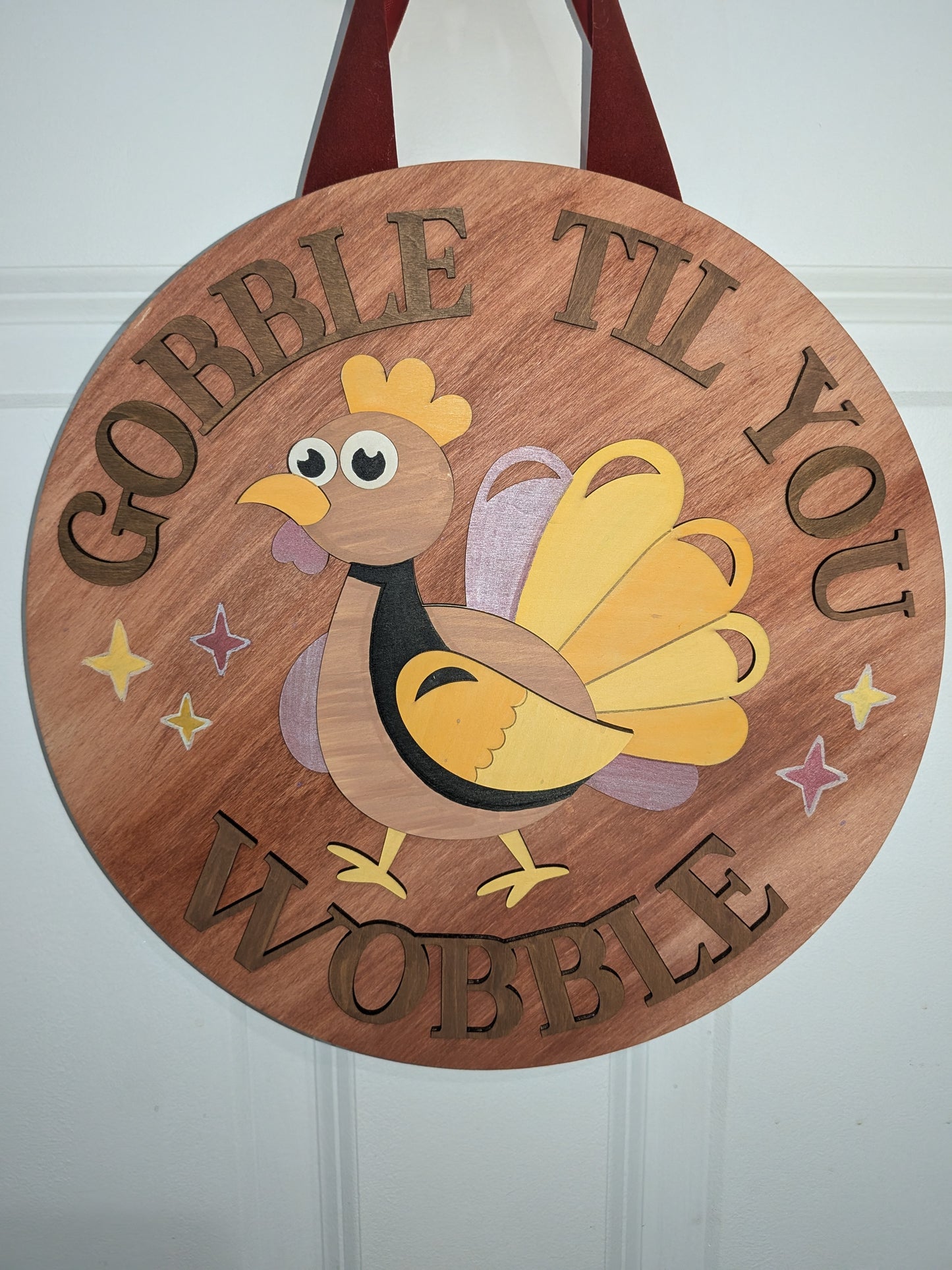 Gobble Till You Wobble Wood Craft DIY Door Sign