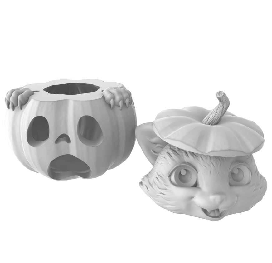 Kitty Pumpkin Tea Light