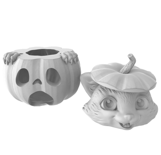 Kitty Pumpkin Tea Light